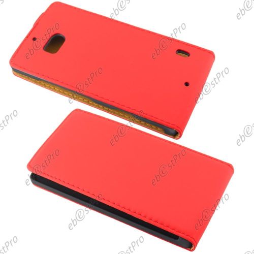 Ebeststar ® Pour Nokia Lumia 930 Etui Pu Cuir Rabattable Housse Coque Ultra Slim + Film Protection D'écran, Couleur Rouge