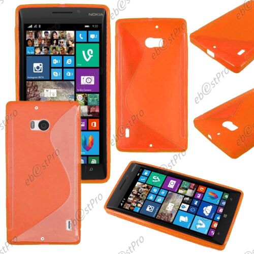 ebestStar ® Coque S-line Silicone Gel Motif Vague Housse Etui Protection Souple + Film protecteur d'écran pour Nokia Lumia 930, Couleur Orange