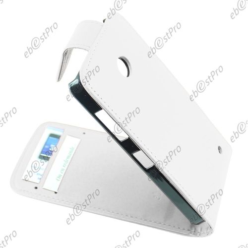 Ebeststar ® Housse Simili Cuir À Clapet Coque Etui + Film Protection D'écran Pour Nokia Lumia 630, Couleur Blanc