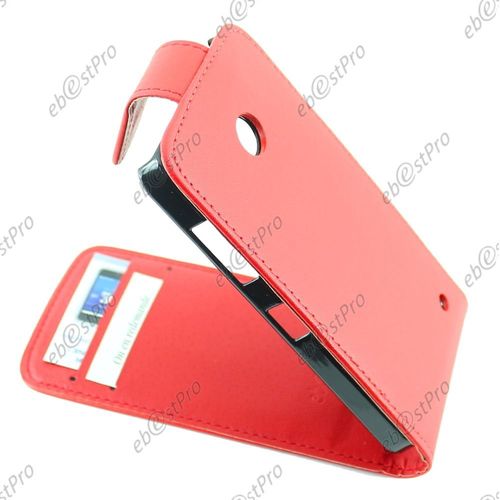 Ebeststar ® Housse Simili Cuir À Clapet Coque Etui + Film Protection D'écran Pour Nokia Lumia 630, Couleur Rouge