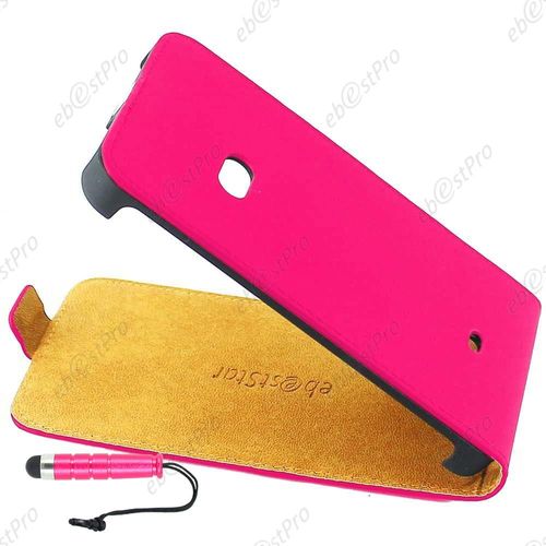 Ebeststar ® Housse Coque Etui En Pu Cuir À Rabat + Film + Mini Stylet Pour Nokia Lumia 625, Couleur Rose