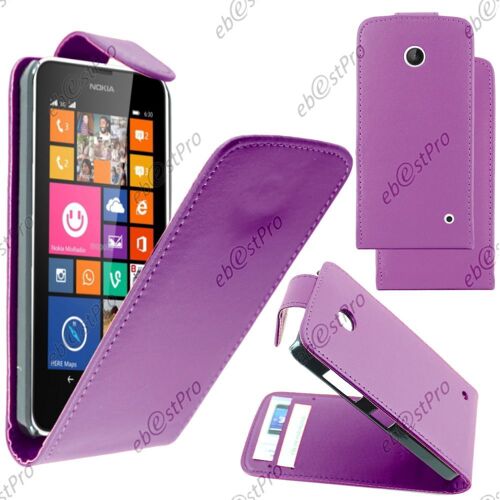 Ebeststar ® Housse Coque Etui Simili Cuir À Rabat Vertical + Film Protection D'écran Pour Nokia Lumia 630, Couleur Violet