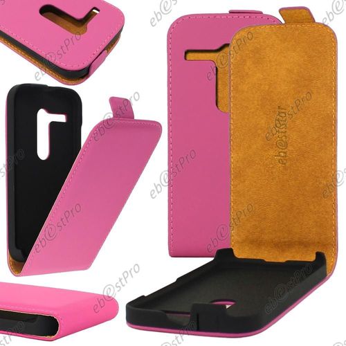 Ebeststar ® Housse Coque Etui En Pu Cuir À Rabat Ultra Fine (Slim Case) Pour Motorola Moto G / Xt1032, Couleur Rose