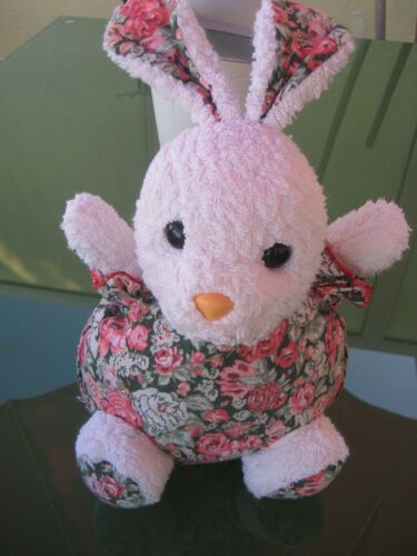 Doudou Lapin Fleurs Ajena 29 Cm