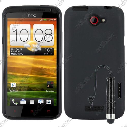 ebestStar ® pour HTC One X - Housse Etui Coque Souple Silicone Gel sans motif + Mini Stylet, Couleur Noir [Dimensions PRECISES de votre appareil : 134.4 x 69.9 x 8.9 mm, écran 4.7'']