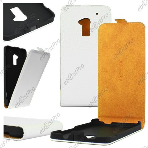 ebestStar ® Housse Coque Etui en PU cuir à rabat ultra fine (SLIM case) pour HTC One Max, Couleur Blanc