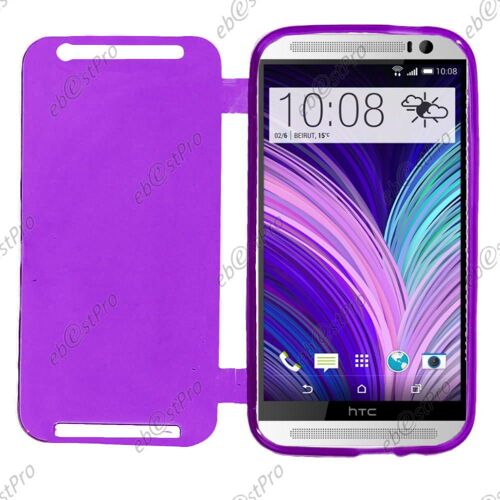 ebestStar ® Coque Portefeuille à Rabat Housse Etui Livre Silicone Gel + Film protection d'écran pour HTC One M8 2014, Couleur Violet
