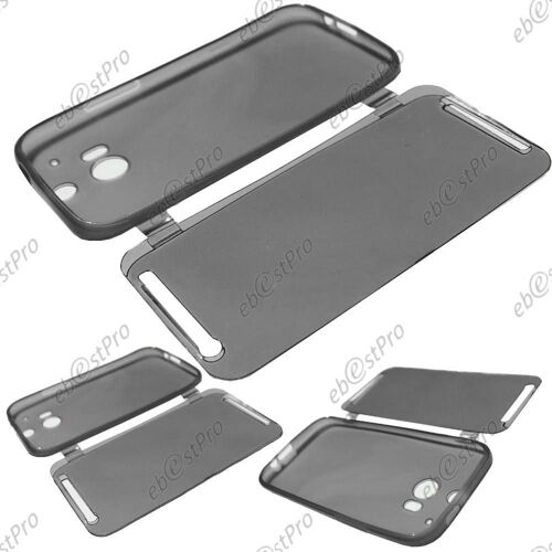 Ebeststar ® Pour Htc One M8 2014 Etui Portefeuille Rabattable Livre Housse Coque Silicone Gel + Film Protection D'écran, Couleur Noir