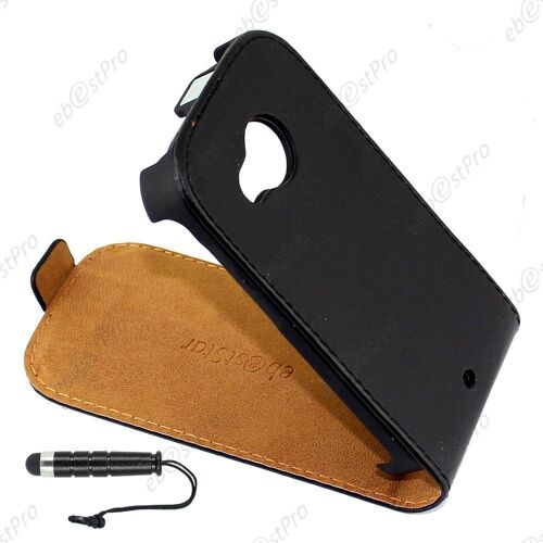 ebestStar ® Etui Coque Housse en PU cuir + 3 film + Mini Stylet pour HTC Desire C / A320, Couleur Noir