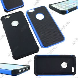 Ebeststar ® Pour Apple Iphone 6 Écran 4.7" - Film + Coque Duo Bi-Couches En Silicone Et Polycarbonate, Couleur Bleu