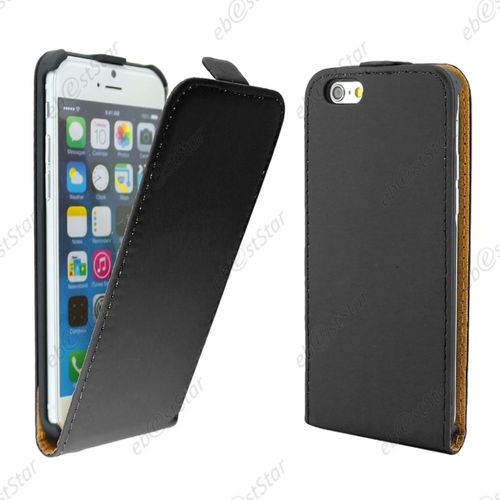 Ebeststar ® Housse Coque Etui En Pu Cuir À Rabat Ultra Fine (Slim Case) + Film Protection D'écran Pour Apple Iphone 6 Écran 4,7", Couleur Noir