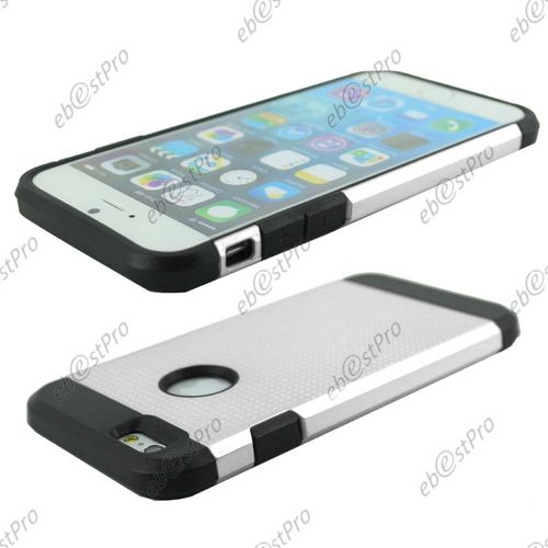 Ebeststar ® Pour Apple Iphone 6 Écran 4,7" Deux Couches De Protection Coque Duo En Silicone Et Polycarbonate Etui Housse + Film Protecteur D'écran, Couleur Blanc