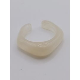 Bague En Resine ,Blanc,Bague Ouverte,Taille 17.83 Mm