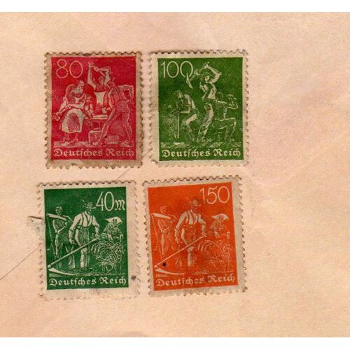 Lot De 4 Timbres Allemagne Deutsche Reich