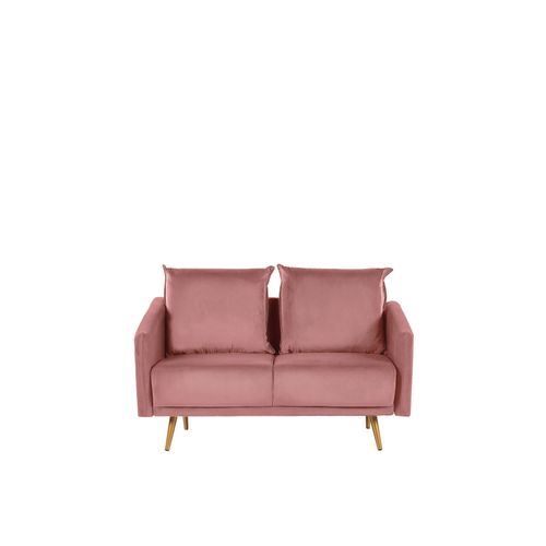 Canapé 2 Places En Velours Rose Maura