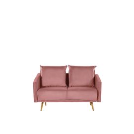Canapé 2 Places En Velours Rose Maura