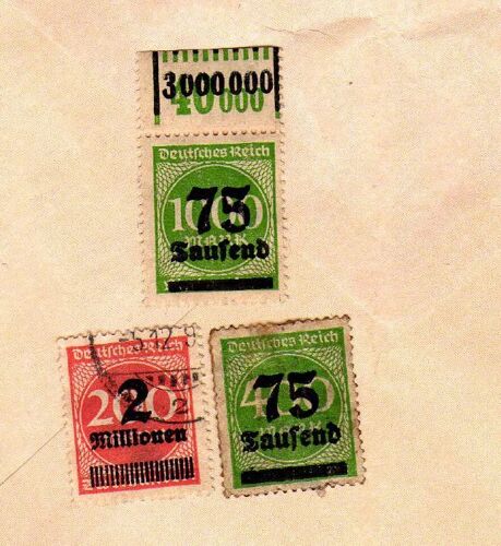 Lot De 3 Timbres Allemagne Deutsche Reich Surchargé