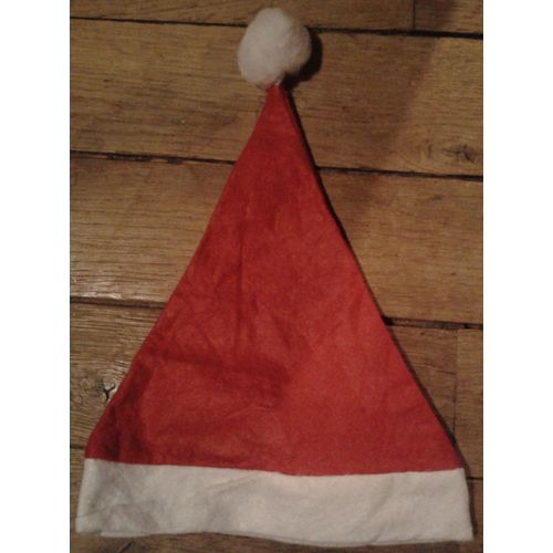 Chapeau De Père Noël Bonnet Rouge À Pompom 23 Cm À La Base