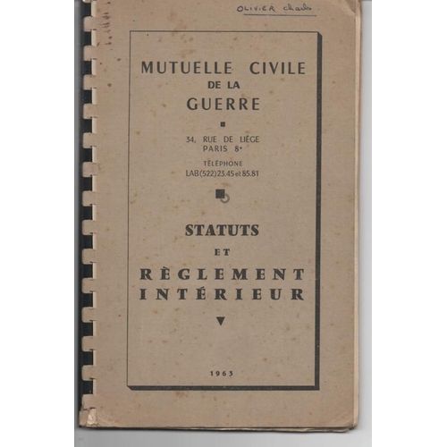 Statuts Et Règlement Intérieur