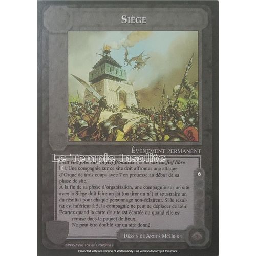 Carte Le Seigneur Des Anneaux - Siège 1996