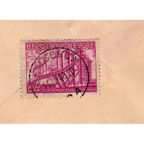 Timbre Belgique Sidérurgie 1948