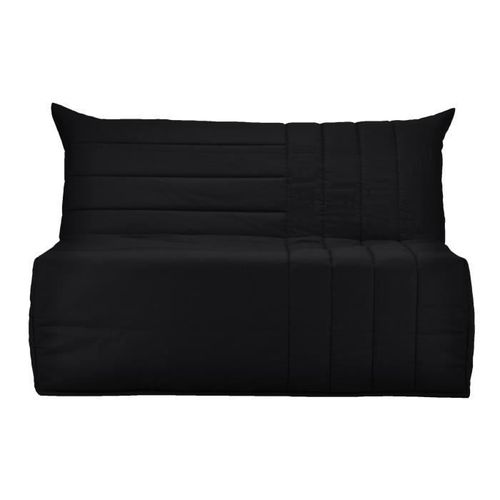 Bultex Banquette Bz Becci 3 Places - L 142 X P 101 Cm - Tissu Noir