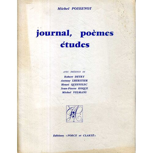 Journal Poemes Etudes