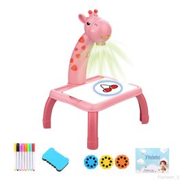 Jouet De Projecteur De Planche À Dessin D'enfants Pour Des Cadeaux D'enfants D'enfants, Girafe Rose