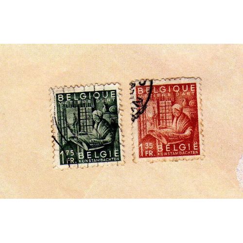 Lot De 2 Timbres Belgique Métiers D'art