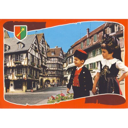 Colmar L'entrée De La Rue Des Marchands, Blason De Colmar