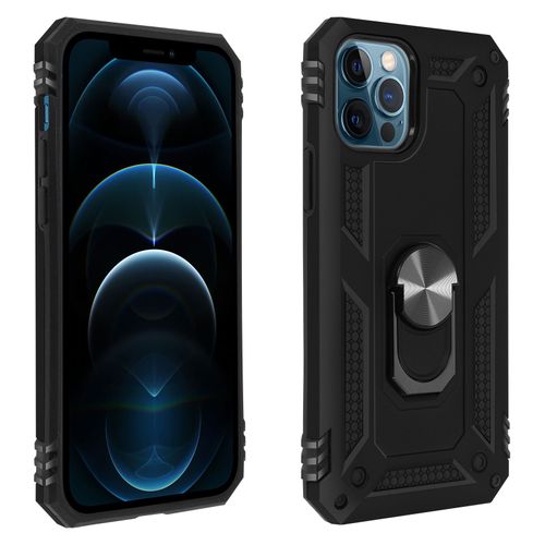 Coque Apple iPhone 12 / 12 Pro Antichoc bi-matière Bague Support Vidéo - noir