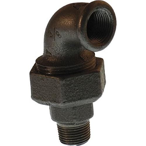 Coude union fonte mâle / femelle - filetage 40/49 noir CODITAL