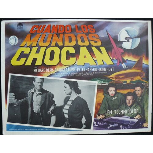 Le Choc Des Mondes - When Worlds Collide * Film Science-Fiction 1951 Rudolphe Maté - Affiche De Cinéma Originale Mexicaine - Original Lobby Card - 32x42 Cm * Richard Derr ; Barbara Rush ; Peter Hanson