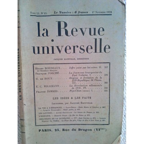 La Revue Universelle Tome Lxiii  N° 15