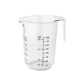 Fackelmann 42411 Verre Doseur De 1 Litre, Verre À Mesurer Pour Patisserie, Gobelet Mesureur Transparent, Cruche Graduée, Plastique, Transparent, 14,5 X 11 X 16 Cm