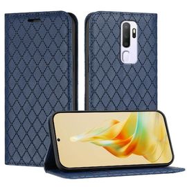 Étui Pour Oppo A5 2020 Titulaire De Fentes Pour Cartes Coquille Magnétique Flip Affaires Portefeuille - Bleu
