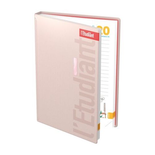 Etudiant Agenda 400118754 - 15 X 21 Cm - 1 Jour Par Page - Couverture Pvc Ouatinee - 352 P - Couleur Rose