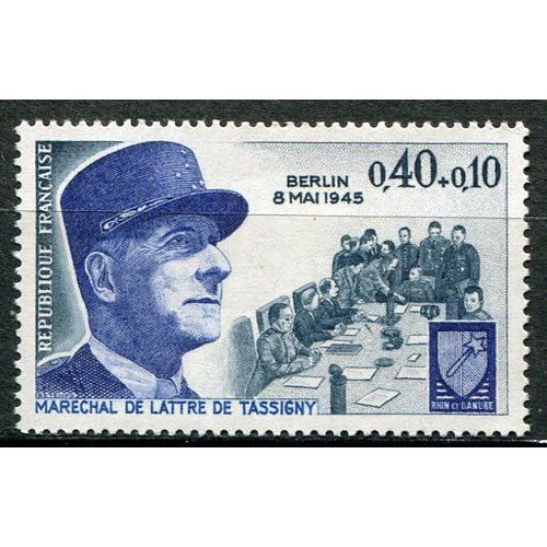 France Année 1970 N° 1639 Neuf** 25ème Anniversaire De L'armistice Du 8mai 1945 / Maréchal De Lattre De Tassigny