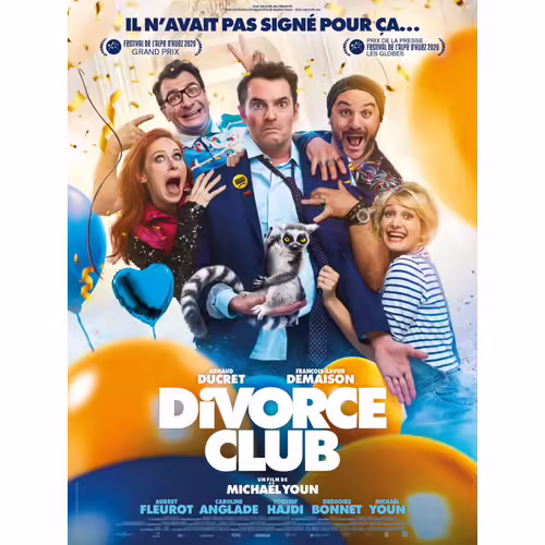 Divorce Club - Véritable Affiche De Cinéma Pliée - Format 40x60 Cm - De Michaël Youn Avec Arnaud Ducret, François-Xavier Demaison, Audrey Fleurot - 2020