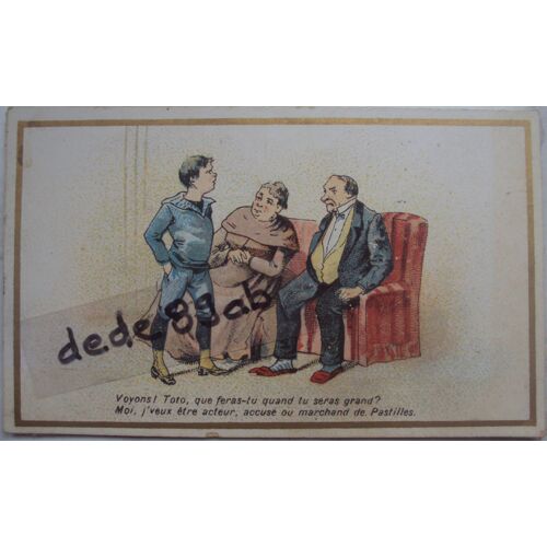 Carte Chromo 19ème . Humour ( A. Larrivé - Épicerie Auxerre)