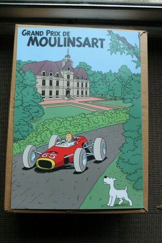 Tintin Affichette Tintin Hergé Grand Prix Moulinsart Papier Haute Qualité Très Bon Etat Série Limitée