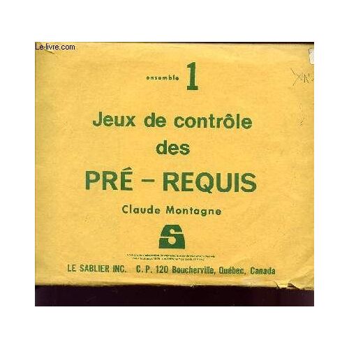 Jeux De Controle De Pre-Requis / Ensemble 1 Et Ensemble 3 Complets.
