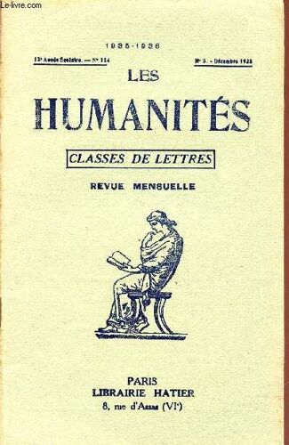 Les Humanites / Classes De Lettres / 12ème Annee Scolaire  - N°114  / Annee 1935-1936 / N°3 - Decembre 1935.