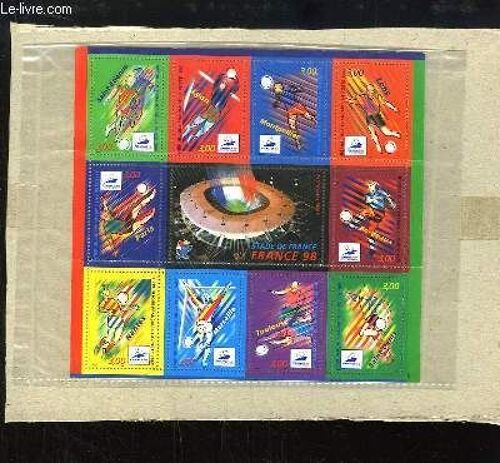 Une Planche De 11 Timbres-Poste Non-Oblitérés, De Chaque Stade De La Coupe Du Monde De Football 1998, En France.
