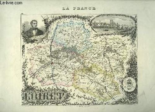 Carte Gravée En Couleurs Du Département Du Loiret ( Planche N°44)