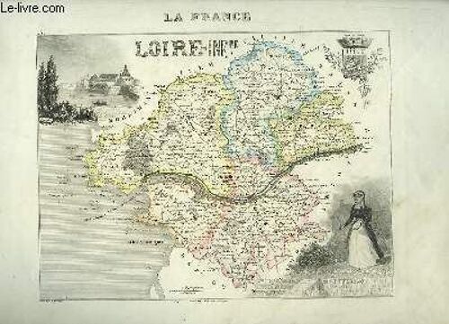 Carte Gravée En Couleurs Du Département De La Loire-Inférieure ( Planche N°43)