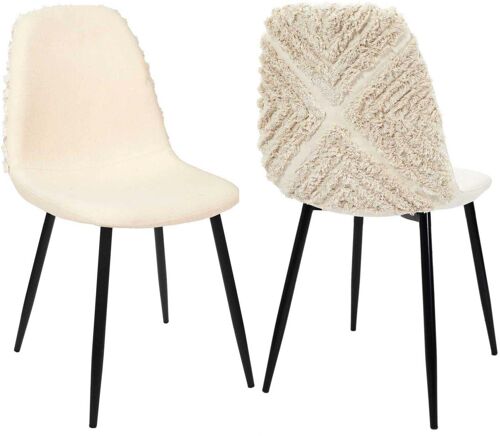 Chaise Pieds En Métal Assise En Tissu Mora (Lot De 2)