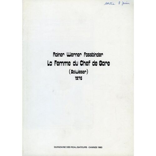 La Femme Du Chef De Gare (Bolwieser) , Dp, Rainer Werner Fassbinder, Elisabeth Trissenaar, Kurt Raab