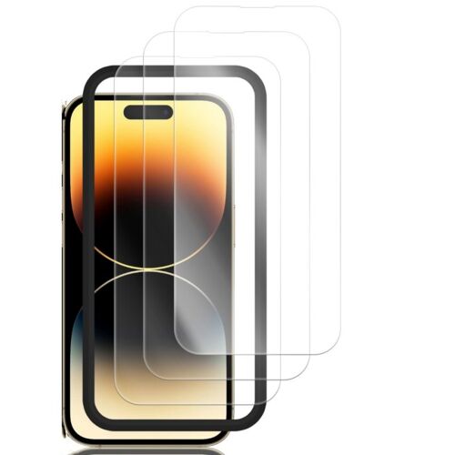 Film de verre trempé HD en alliage d'aluminium, couverture complète anti-chute Transparent iPhone 14 Pro