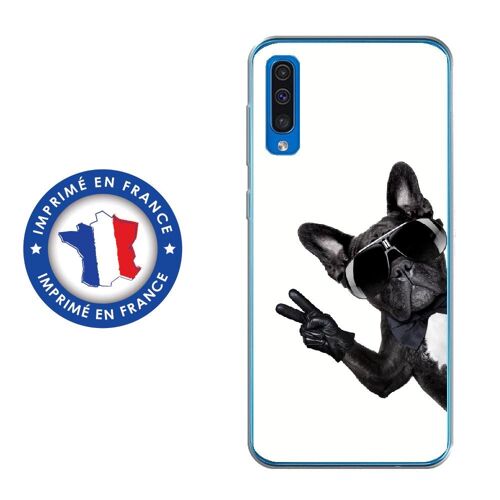 Coque Souple Pour Samsung Galaxy A50 Avec Impression Motifs Chien À Lunettes Su
